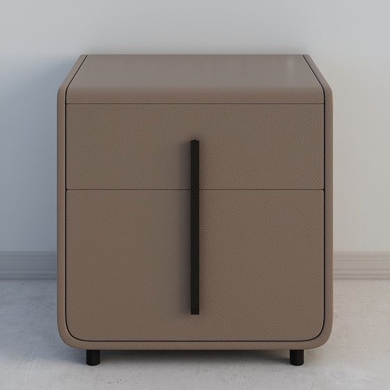 Elegant Low-Polygon Bedside Table 3D model
