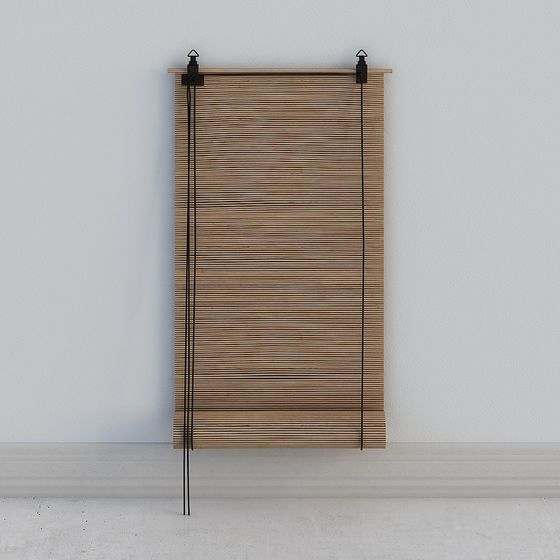 Stylish Wooden Louvered Door 3D model