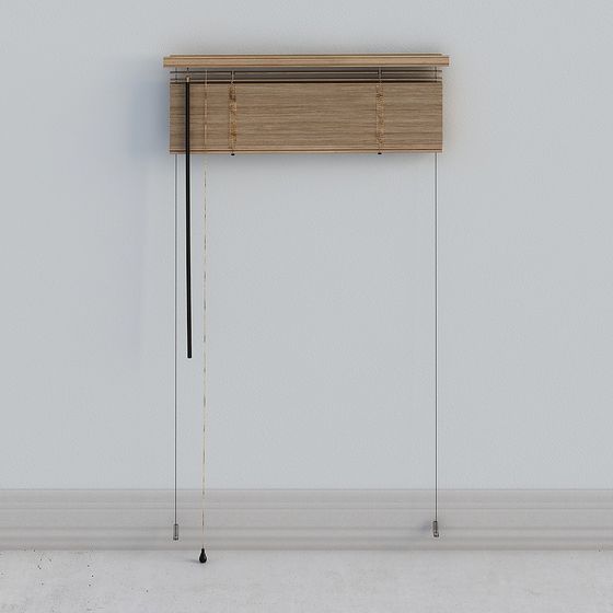 Low-Poly Bamboo Roller Blinds 3D model