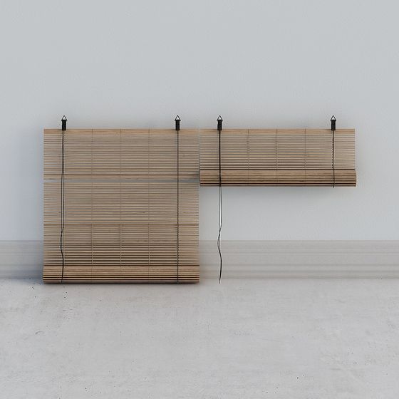 Wooden Louvered Window 3D Model