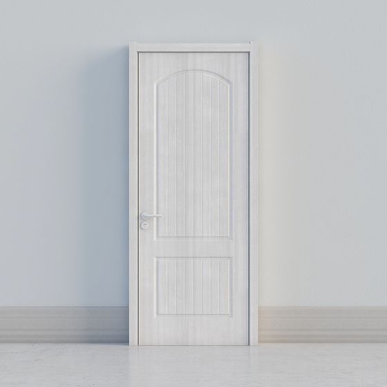 Elegant Curved Wooden Door 3D model