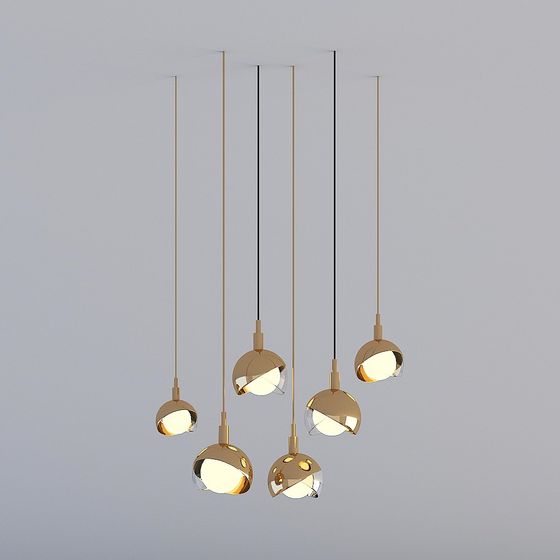 Stylish Hanging Light 3D Model for Modern Interiors