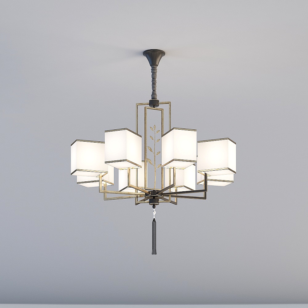 Elegant Low-Poly Chandelier 3D model for Modern Interiors