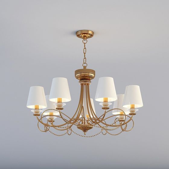 Golden Elegance Chandelier 3D model