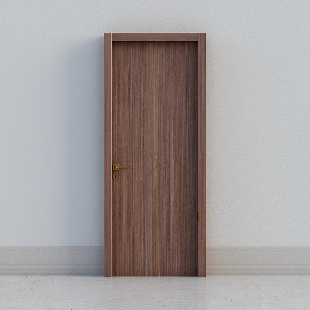 Porte en bois sombre minimaliste