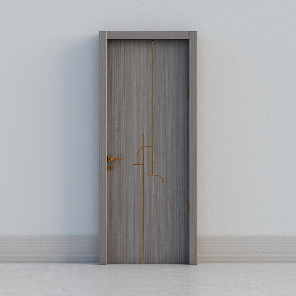 minimal grey wooden door