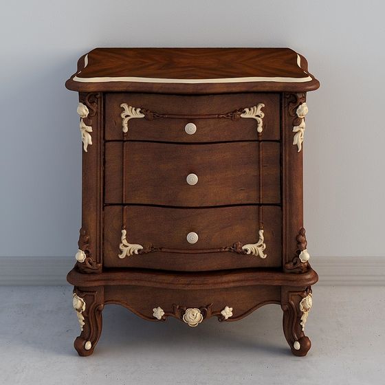 Elegant Vintage Modern Nightstand 3D model