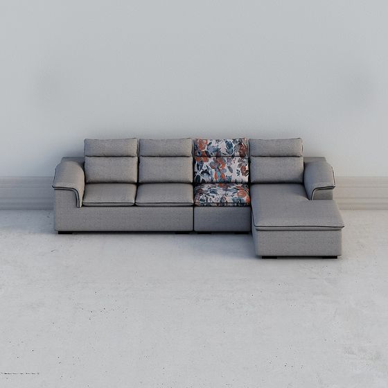 Stylish Low-Poly Sofa 3D model