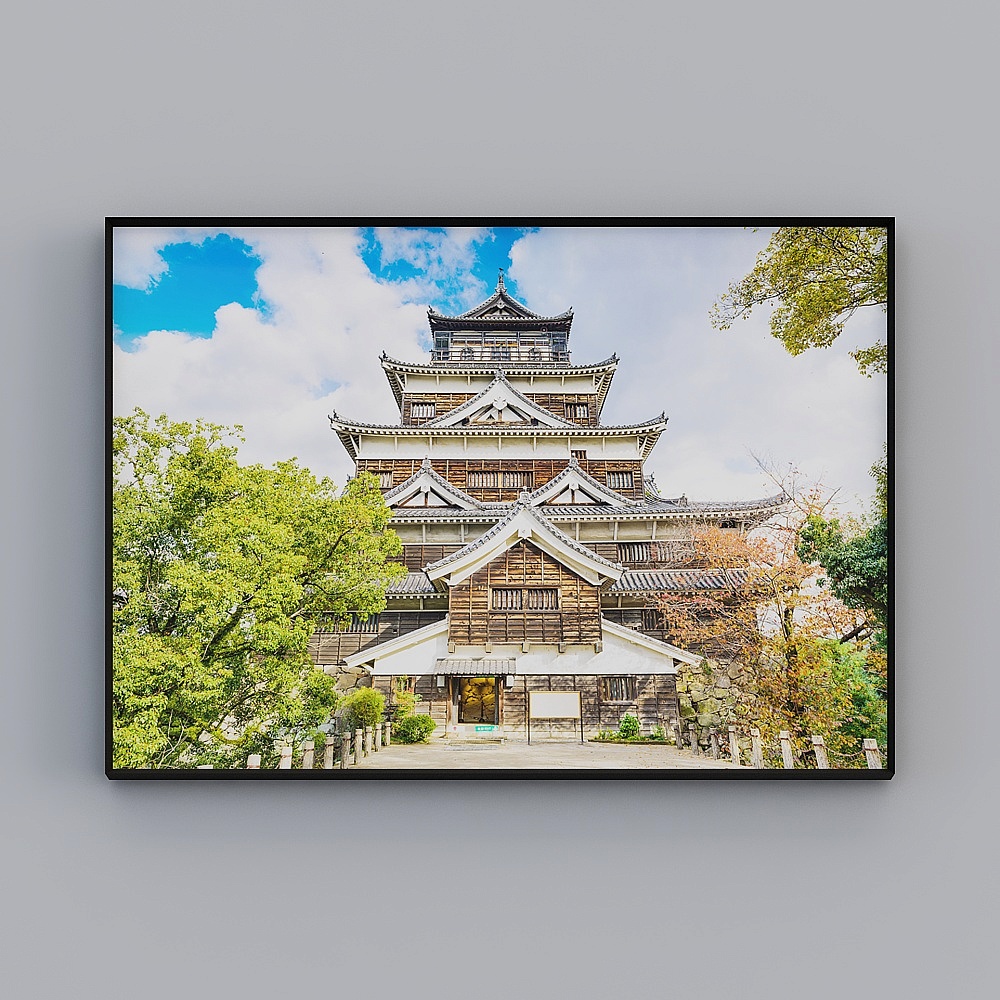 巴克斯特好 日式風景裝飾畫 日本風格 富士山 掛畫 日間食品店 房屋與風 壁畫 bmln-jc-3