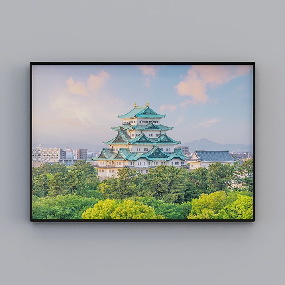 Baxter Good Japanese Landscape Decoration Painting Japanese Style Mount Fuji Hanging Painting Day Food Shop House and Wind Mural bmln-jc-3