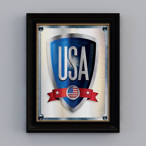American Shield Emblem 3D model