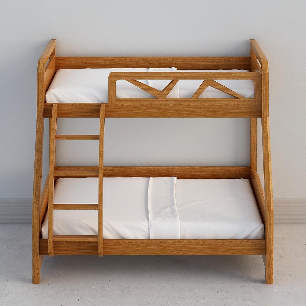927A wooden bunk beds( hanging ladders)