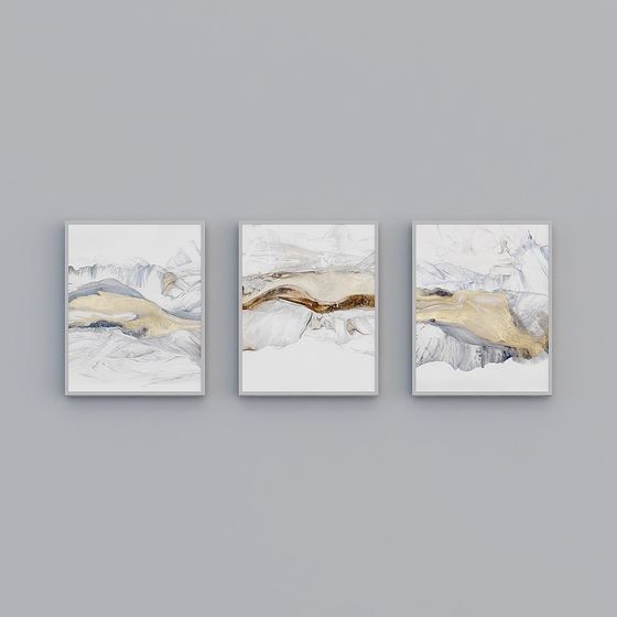 Snow Mountain Triptych 3D Model