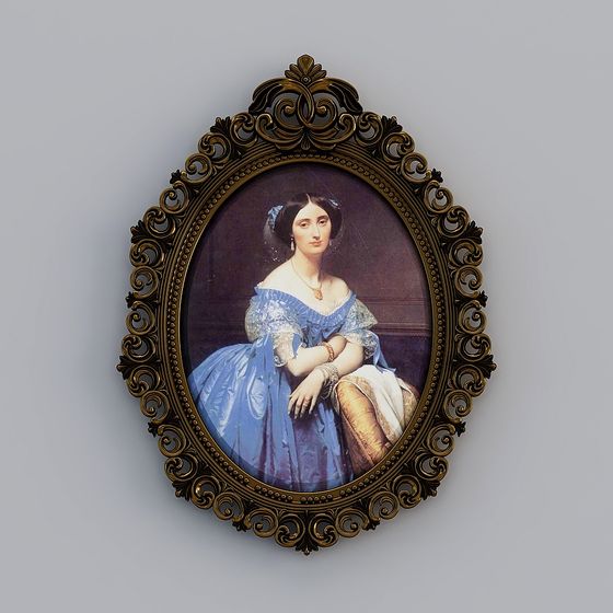 Elegant Classic Portrait Frame 3D model