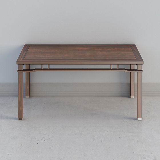 Classic Solid Wood Table 3D model