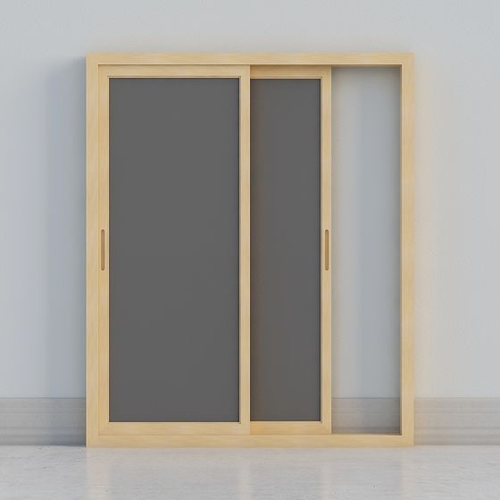Modern Low-Poly Sliding Door 3D model