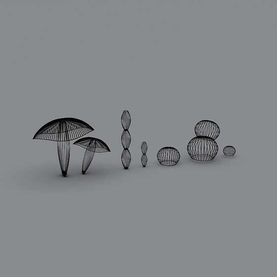 Abstract Low-Poly Nature-Inspired 3D Models