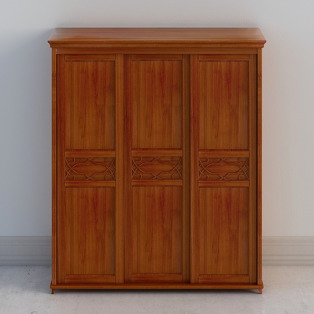 Stylish Low-Polygon Wardrobe 3D model