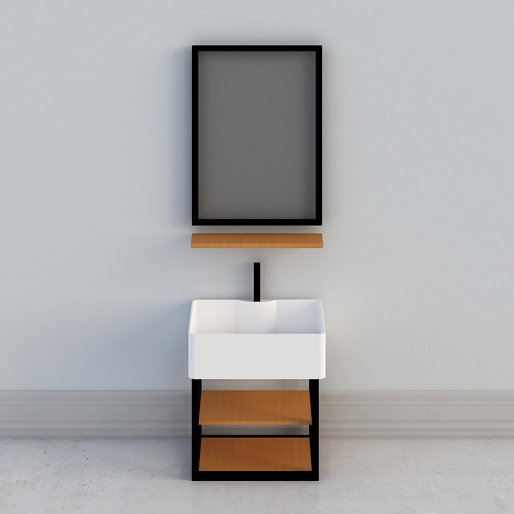 Modern Minimalist Bathroom Vanity 3D model