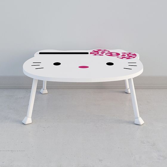 Hello Kitty Themed Low-Poly Desk and Chair 3D Model