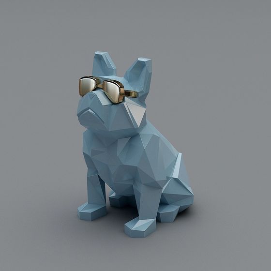 Cool Bulldog Low-Poly 3D Model