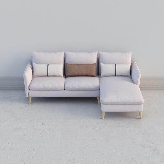 Modern Low-Polygon Sofa 3D model for Cozy Interiors