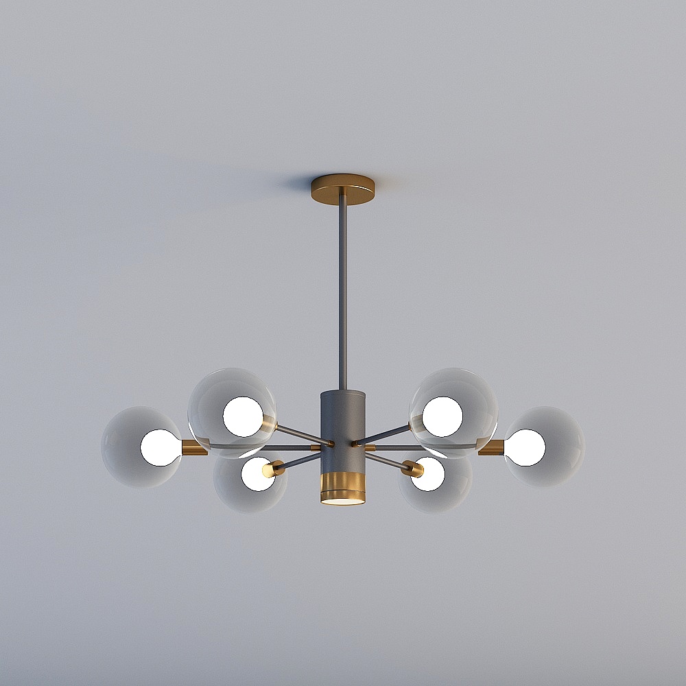 3D lights are all ZE-Postmodern Light Luxury Restaurant Bedroom Magic Bean Chandelier - TH-8031-6 plus spotlight single-layer