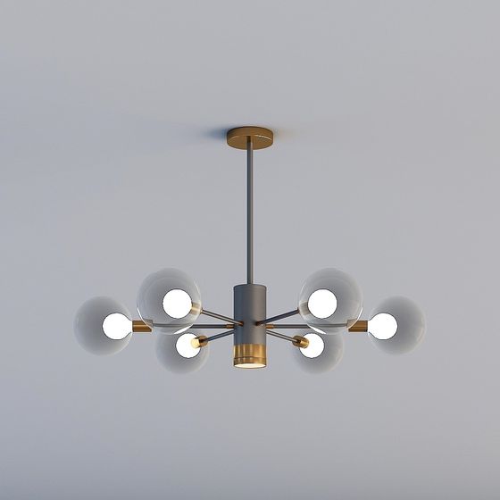 Elegant Low-Polygon Chandelier 3D model