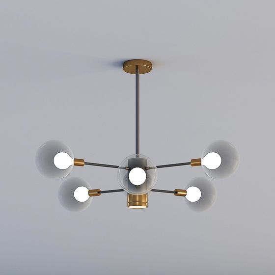 Stylish Low-Poly Chandelier 3D model