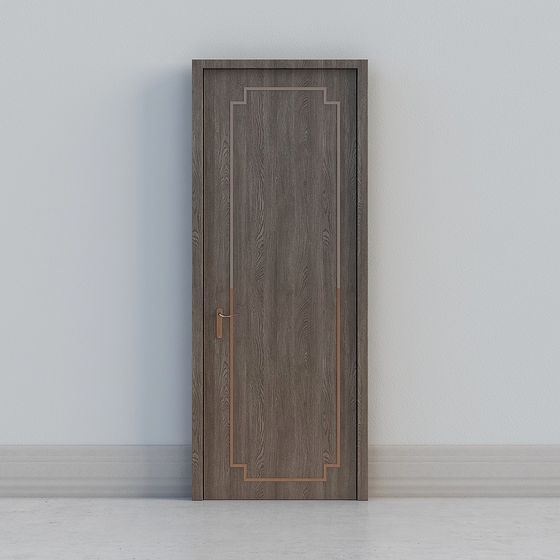 Elegant Wooden Door 3D model - Minimalist and Retro Fusion