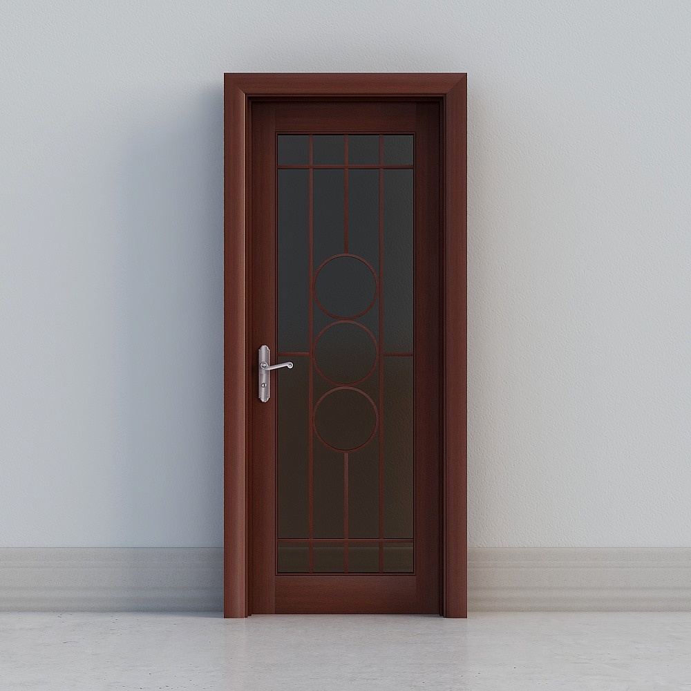 classic dark wooden windowed door