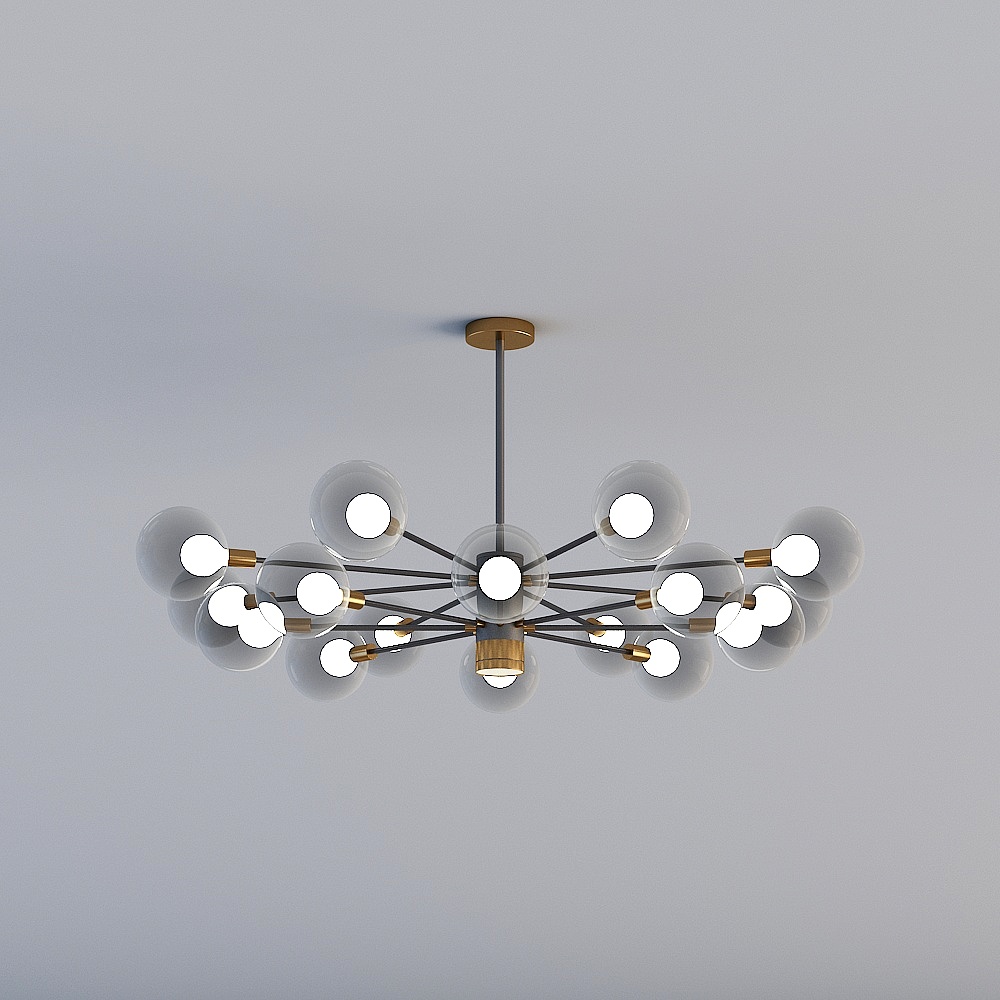 3D lights are all ZE-Postmodern Light Luxury Restaurant Bedroom Magic Bean Chandelier - TH-8031-8 plus 8 plus spotlight double layer