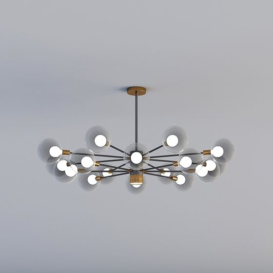 Stylish Low-Polygon Chandelier 3D model for Contemporary Interiors