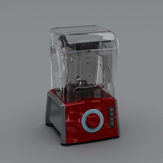 Stylish Red Blender 3D Model for Modern Kitchens
