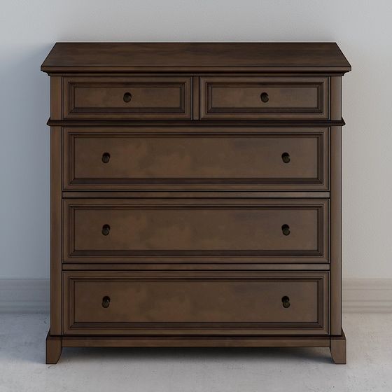 Classic Wooden Drawer Cabinet 3D model