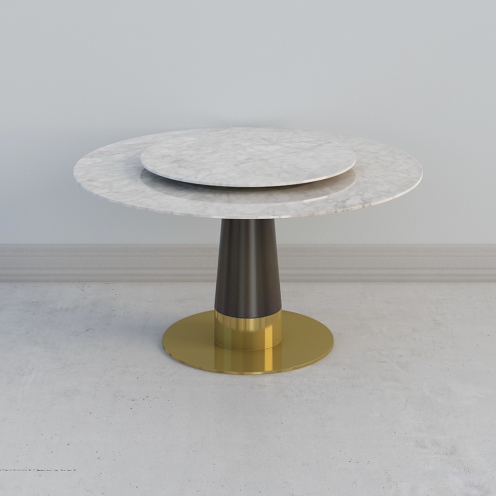 Elegant Low-Poly Round Table 3D model