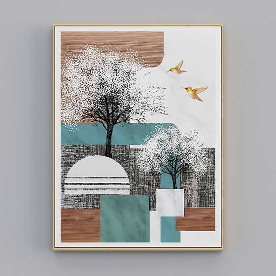 Spring Tree 3D model in Low-Poly Style