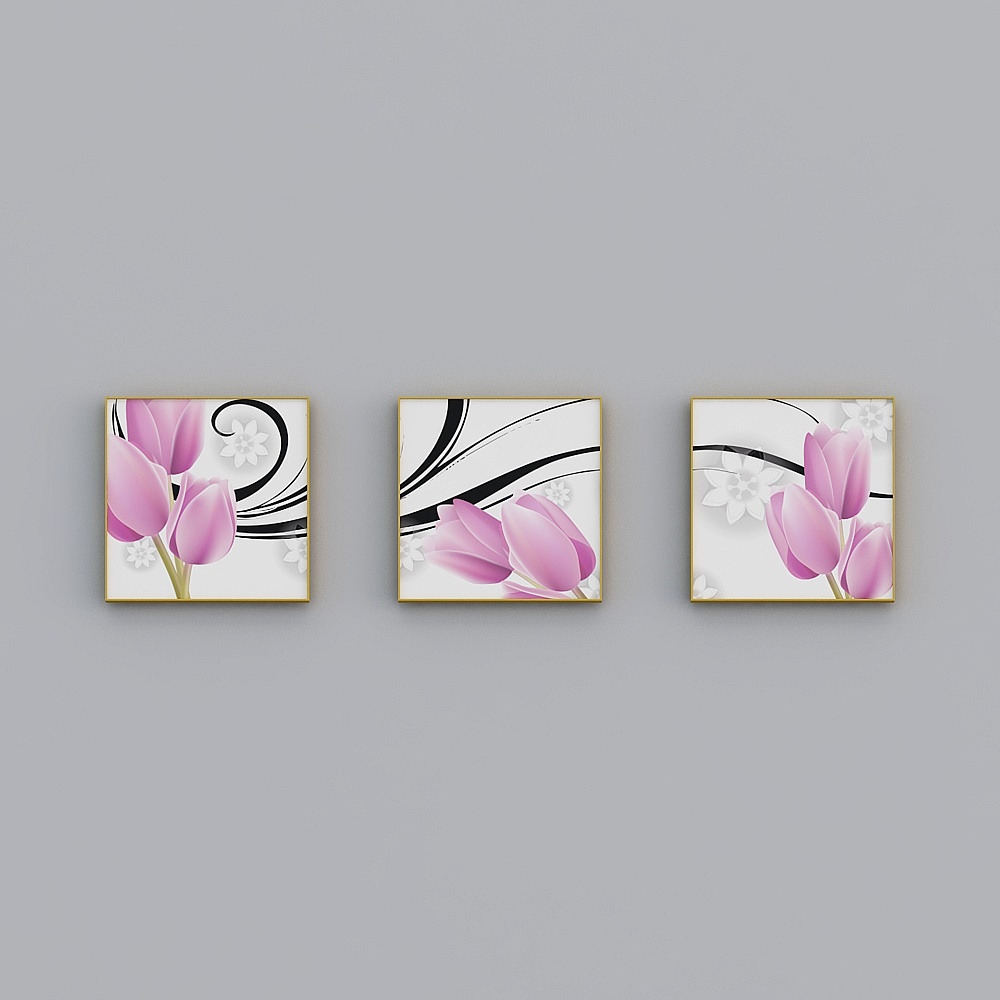 Germage - Simple Modern - NX-3762-1-2-3-Plant Flower Decorative Painting