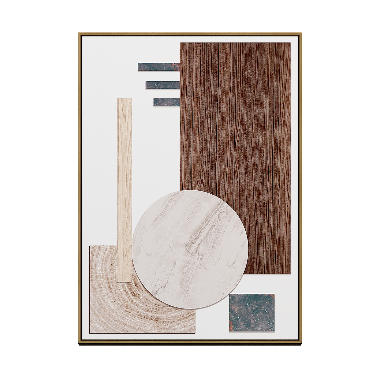 Abstract Geometric Frame 3D Model – Low-Poly Mixed Materials