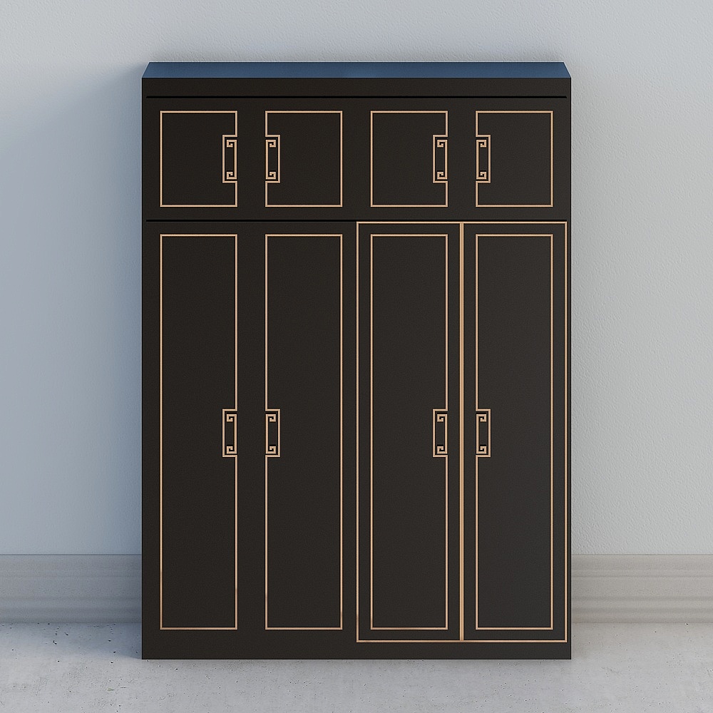 4 doors of metal line wardrobe