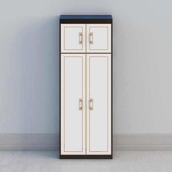 Elegant Low-Polygon Storage Cabinet 3D model
