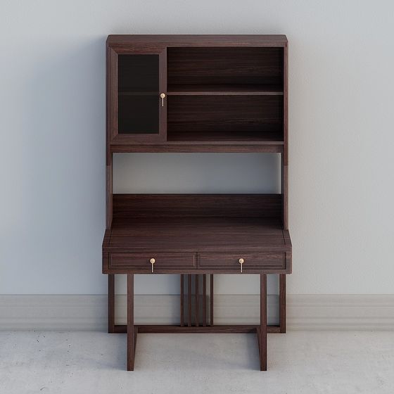 Mid-Century Desk Cabinet 3D model