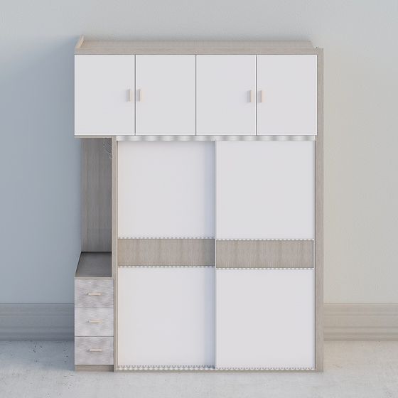 Stylish Wardrobe 3D model for Contemporary Spaces