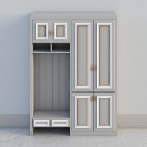 Stylish 3D Wardrobe Model for Contemporary Spaces