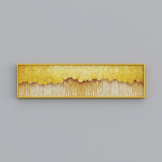 Golden Waterfall Low Poly 3D model