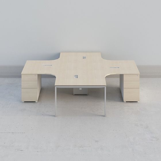 Versatile L-Shaped Desk 3D model for Creative Spaces