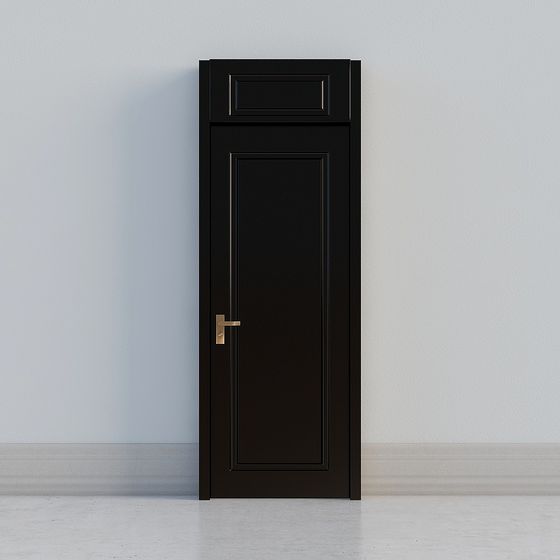 Elegant Black and Gold Door 3D model for Modern Spaces