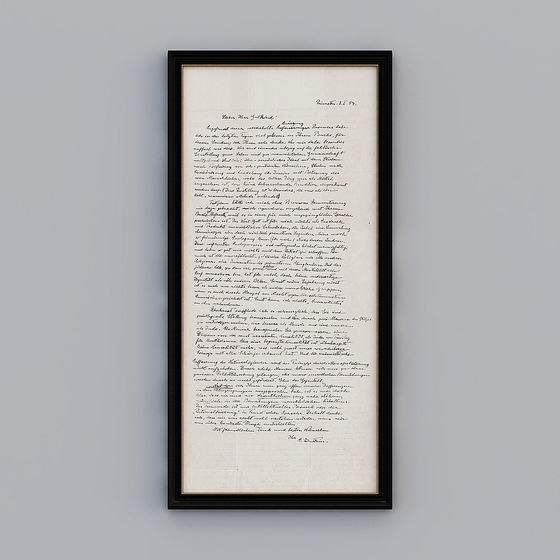 Charming Vintage Framed Letter 3D model for Creative Projects