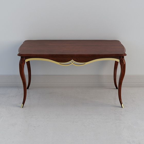 Elegant Vintage Table and Chair Set 3D model