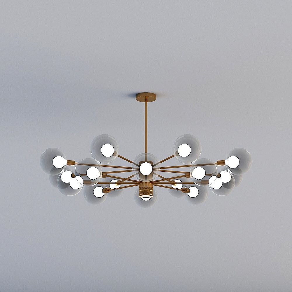 3D lights are all ZE-Modern Light Luxury Restaurant Bedroom Magic Bean Chandelier- TH-8045-8-8-8-Spotlight Double Layer